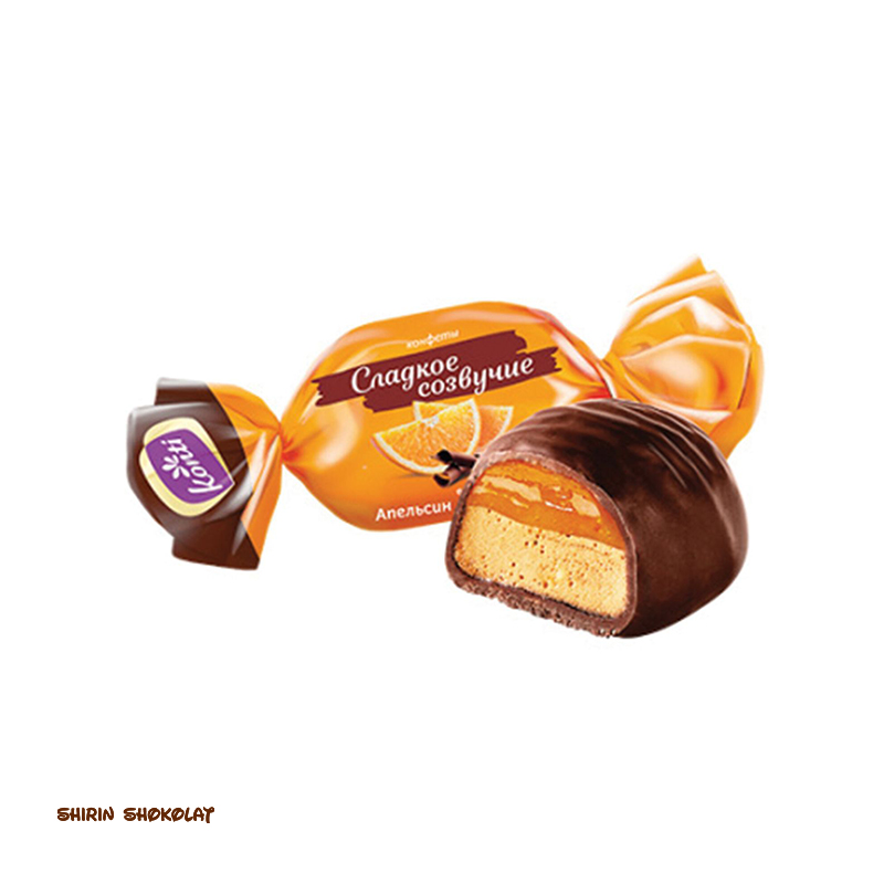 4600495531315 شکلات سوفله ای با طعم پرتقال روسی کنتی Konti Souffle-Jelly پک 250 گرمی