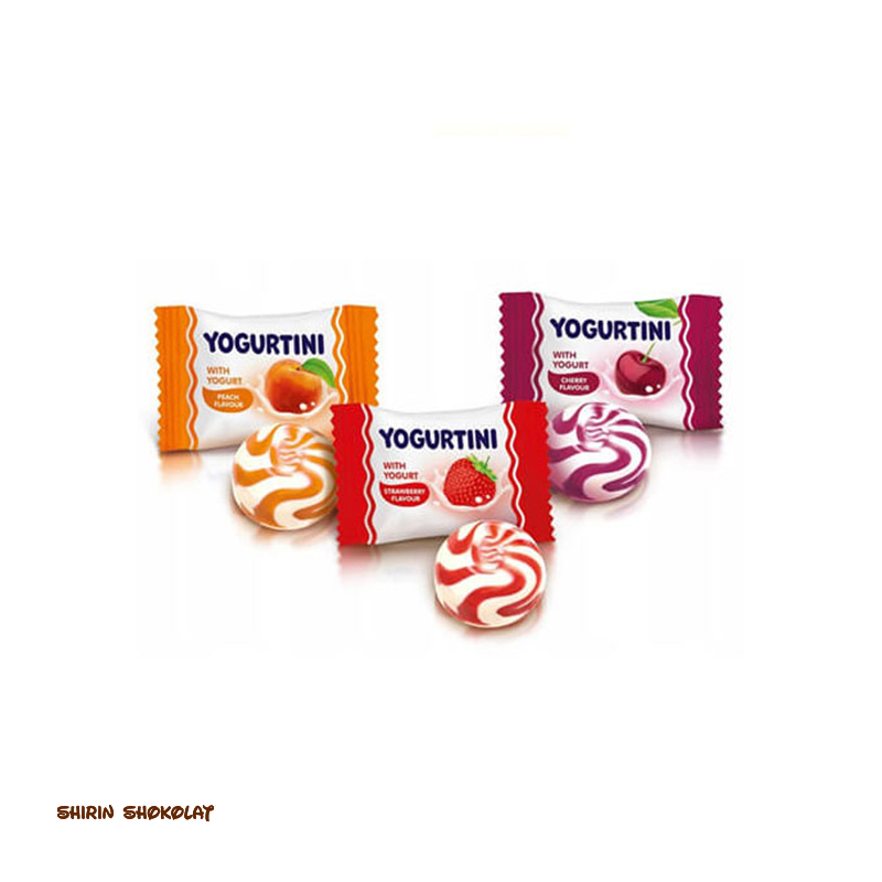 4823077627200-1 آبنبات ماست میوهای میکس یوگورتینی روشن Roshen YOGURTINI پک 250 گرمی