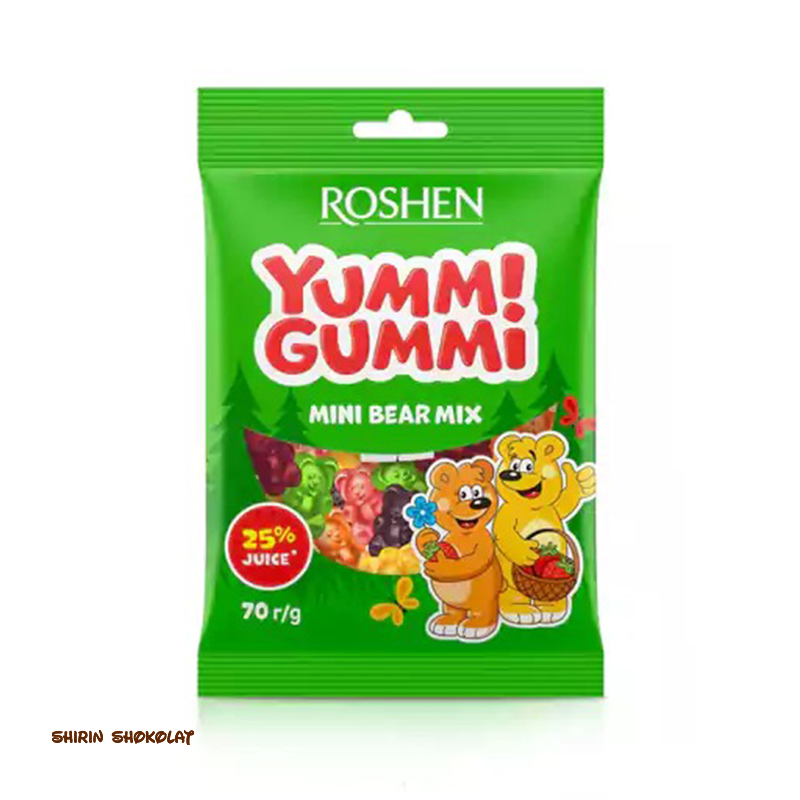 4823077636349 پاستیل یامی گامی روشن Roshen Yummi Gummi مدل میکس خرس کوچلو 70 گرمی