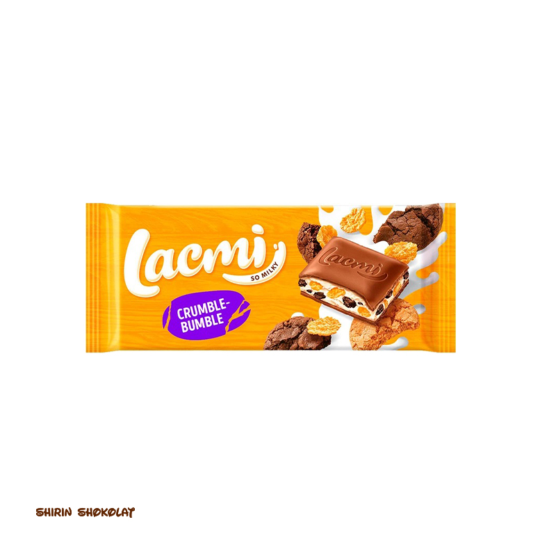 4823077645891 شکلات شیری روشن Roshen LACMI Crumble-Bumble با کرم شیری و ذرت پفکی 83 گرم