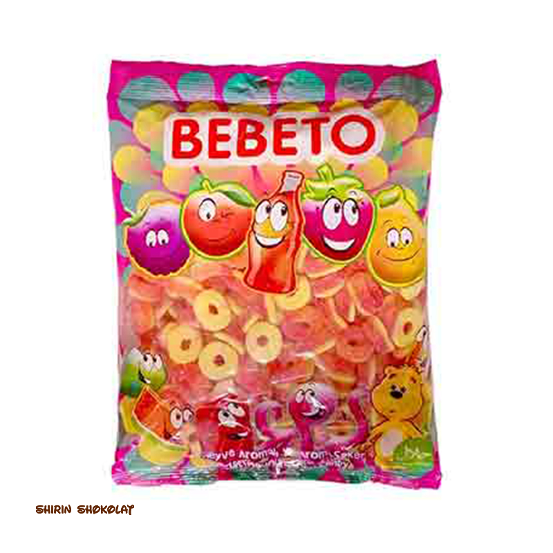 8690146632917 پاستیل ببتو BEBETO طرح حلقه ای کوچک شکری در 2 وزن